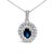 Step into a world of elegance with this exquisite pendant necklace, where a mesmerizing 7x5mm natural blue sapphire takes...