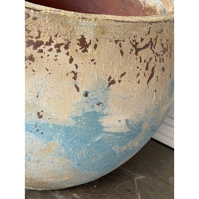 Pair of Monumental Low Bowl Terra Cotta Planters For Sale - Image 10 of 12