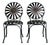 Vintage Boho Wrought Iron “Sunburst” Dining Chairs After Francois Carre - A Pair For Sale