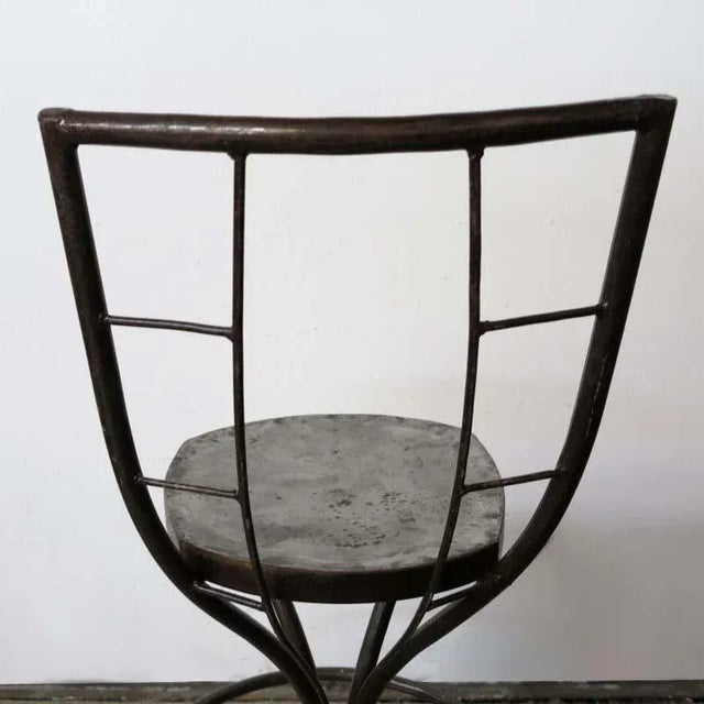 Metal Set of Industrial Metal Side Chairs, 1950s For Sale - Image 7 of 15