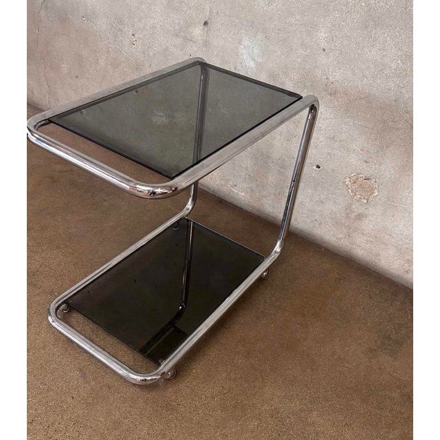 Vintage Italian Chrome Bar Cart For Sale - Image 10 of 10