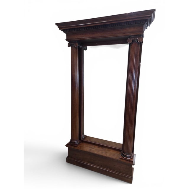 Late 19th Century Antique Chicago Architectural Salvage Mahogany Pier / Hall Mirror For Sale - Image 5 of 9