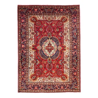 Middle Eastern Hand-Knotted Tabriz Rug For Sale