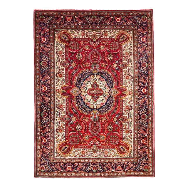 Middle Eastern Hand-Knotted Tabriz Rug For Sale