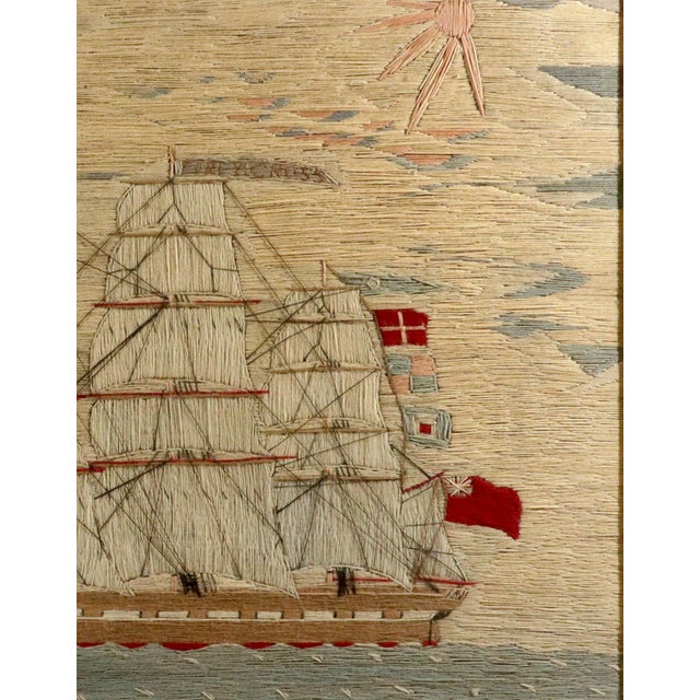 English Grand Sailor’s Woolwork of the Tea Clipper Fiery Cross For Sale - Image 3 of 8