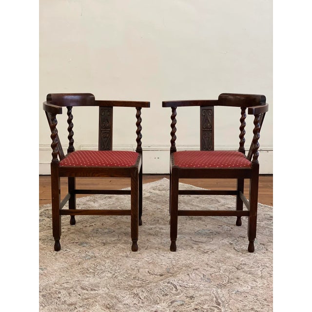 Circa 1890 English Barley Twist Corner Chairs- a Pair For Sale - Image 13 of 13
