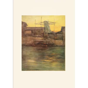 1901 Mortimer Menpes, "A Back Canal, Osaka" Original Period Antique Print of Japan From London