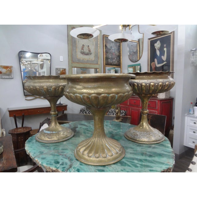 1930s Italian Hammered Brass Urn or Vessel For Sale - Image 9 of 9