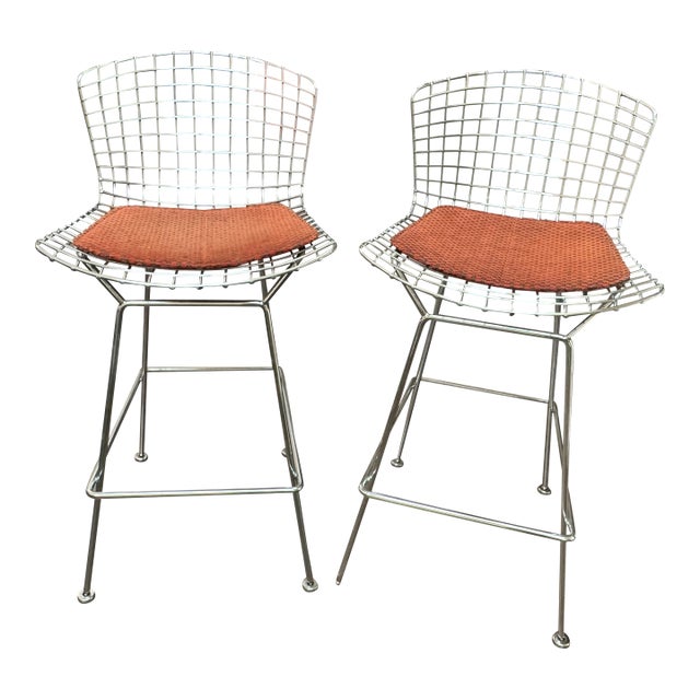Attributed to Harry Bertoia Bar Stools for Knoll , Pair For Sale