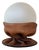 Table Lamp in Leather and Frosted Glass from Nova Tecno, Italy, 1970s For Sale