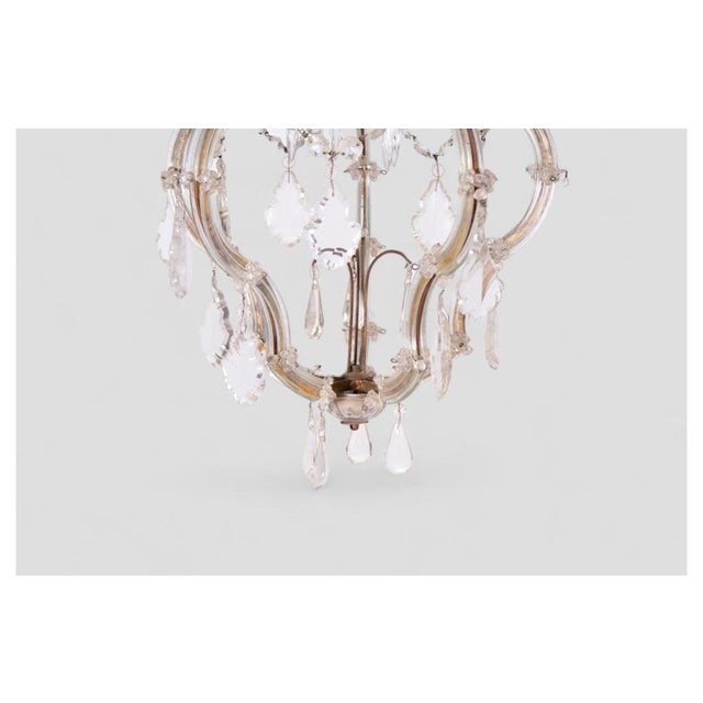 Vintage Glass Pendant with Crystal Pendants For Sale - Image 5 of 6