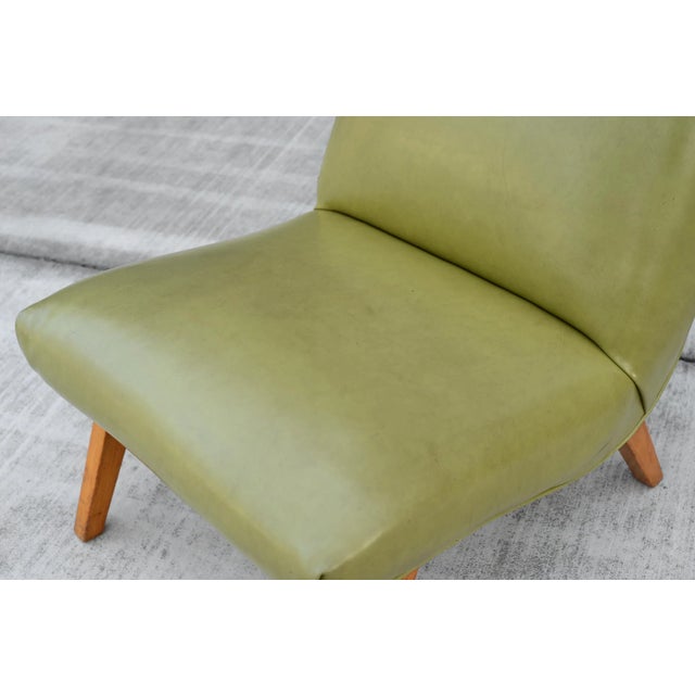 Wood Mid Century Modern 1950s Jens Risom Style Scoop Lounge Chair For Sale - Image 7 of 13