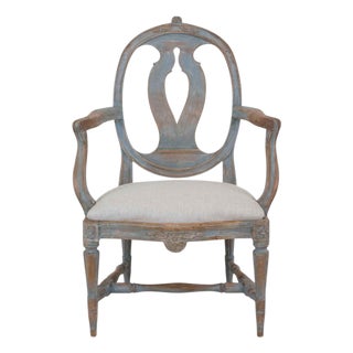 Swedish 18th Century Gustavian Painted Armchair For Sale