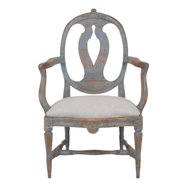 Swedish 18th Century Gustavian Painted Armchair For Sale