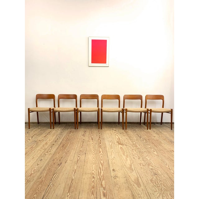 Wood Mid-Century Modern Danish Dining Chairs in Teak by Niels O. Møller, 1950s, Set of 6 For Sale - Image 7 of 15