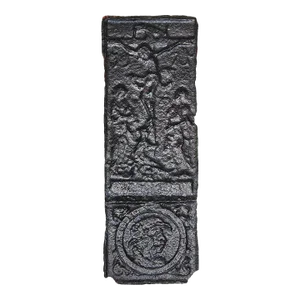 Antique Swedish Cast Iron Stove Plate With Religious Scenes