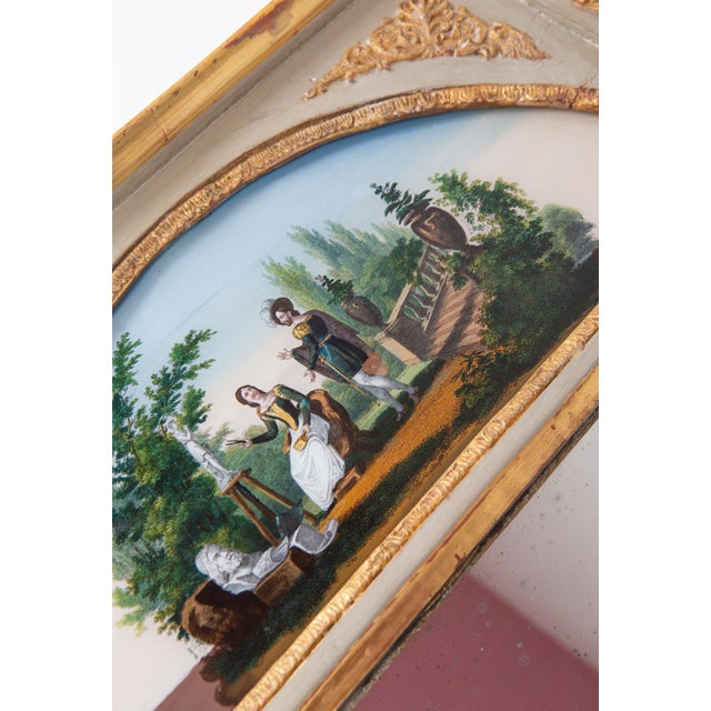Antique French Trumeau Mirror, 1830 For Sale - Image 3 of 9
