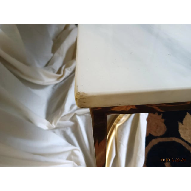 1990s 1990s Vintage Modern Italian Marble and Brass Coffee Table For Sale - Image 5 of 7