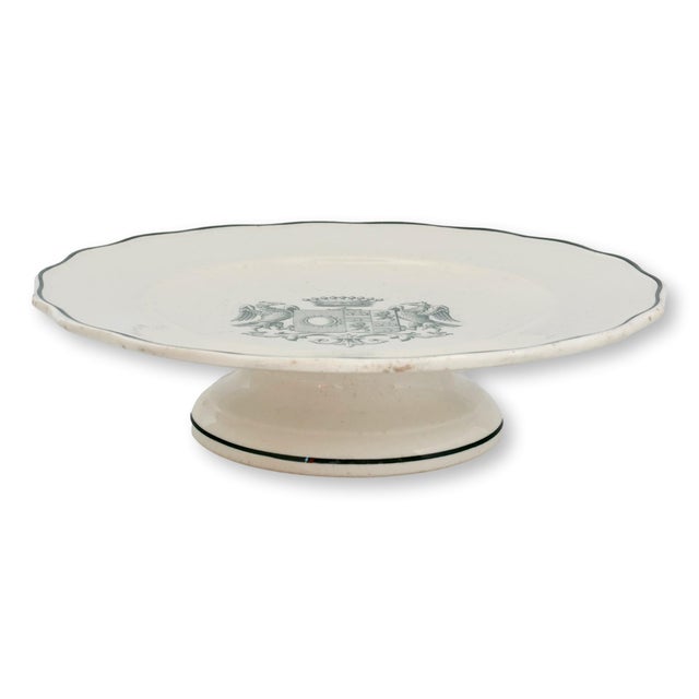 1880s English Cake Plate w/ Crest For Sale In Los Angeles - Image 6 of 7