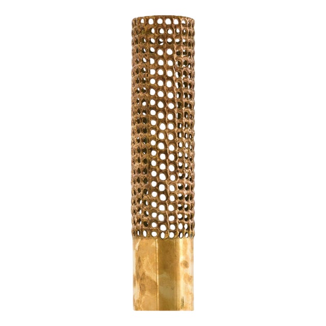 Cylindrical Brass Table Lamp from Pierre Forssell, 1950s For Sale
