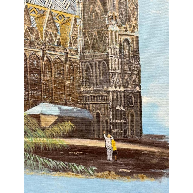 Pair of Berlin & Vienna Landmarks Oil Paintings, 1988 by Greenberg For Sale - Image 11 of 12