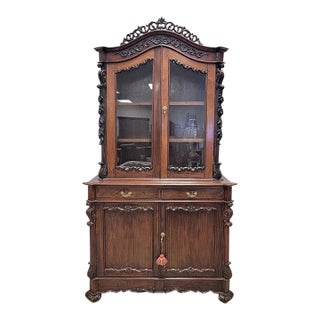Superb Quality Antique Austrian Two Door Rosewood Bookcase. For Sale