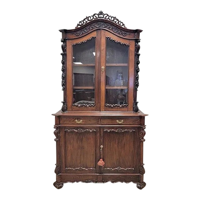 Superb Quality Antique Austrian Two Door Rosewood Bookcase. For Sale