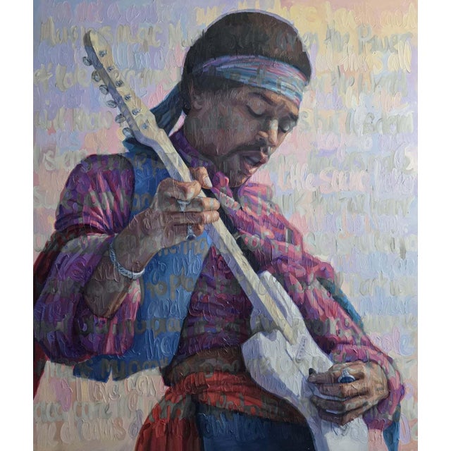 Christina Major Christina Major Oil on Canvas “Jimi” by Christina Major 56 x 66 2025 For Sale - Image 4 of 12