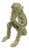 Vintage African Oxidized Bronze Sitting Monkey For Sale