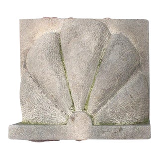 Carved Limestone Scallop Form Building Ornament For Sale