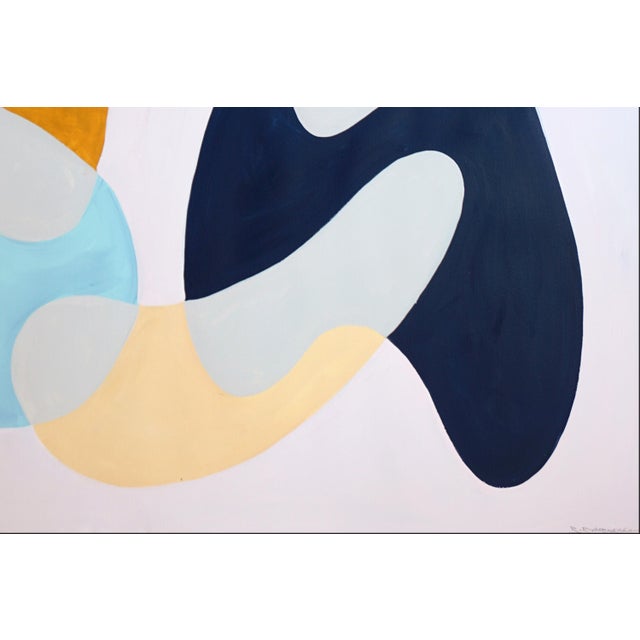 Pink 2026, Mid-Century Modern Style, Abstract Painting Triptych in Pastel Tones, Floating Shapes, Acrylic on Watercolor Paper by Ryan Rivadeneyra For Sale - Image 8 of 11