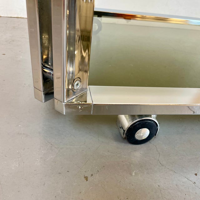 Space Age Chrome and Smoked Glass Bar Cart, 1970s For Sale - Image 9 of 18