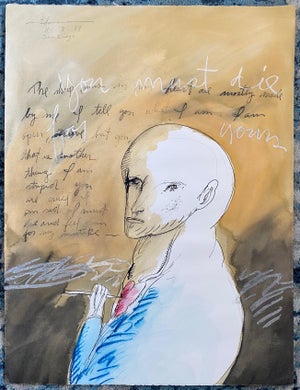 Gary Hansmann, Modern Figurative Surrealism Watercolor, Drawing - "You Must Die For Yours", 1988