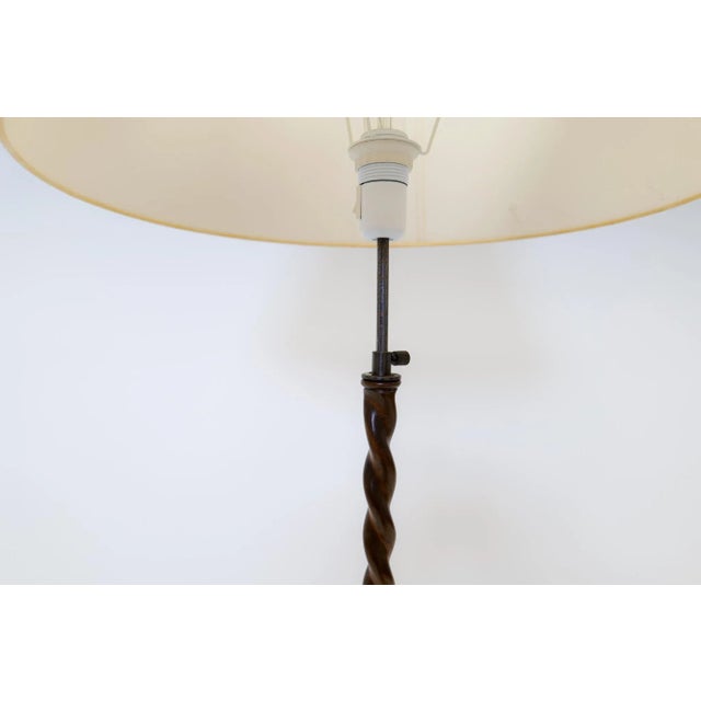 Art Deco Organic Swirl Floor Lamp in Stained Birch, Sweden, 1940s For Sale - Image 6 of 14