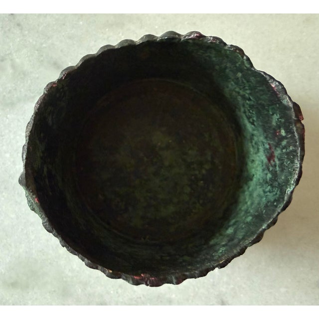 Vintage Green Metal Candle Holder For Sale In Austin - Image 6 of 7