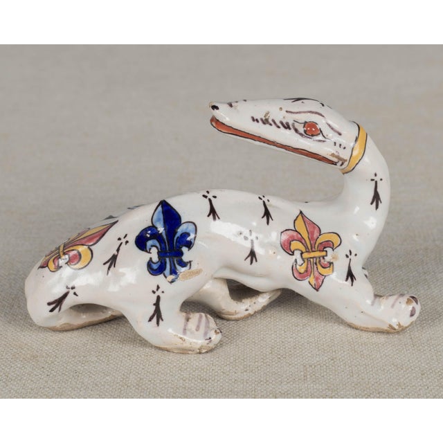 19th Century 19th Century French Desvres Fourmaintraux Freres Faience Salamander For Sale - Image 5 of 10