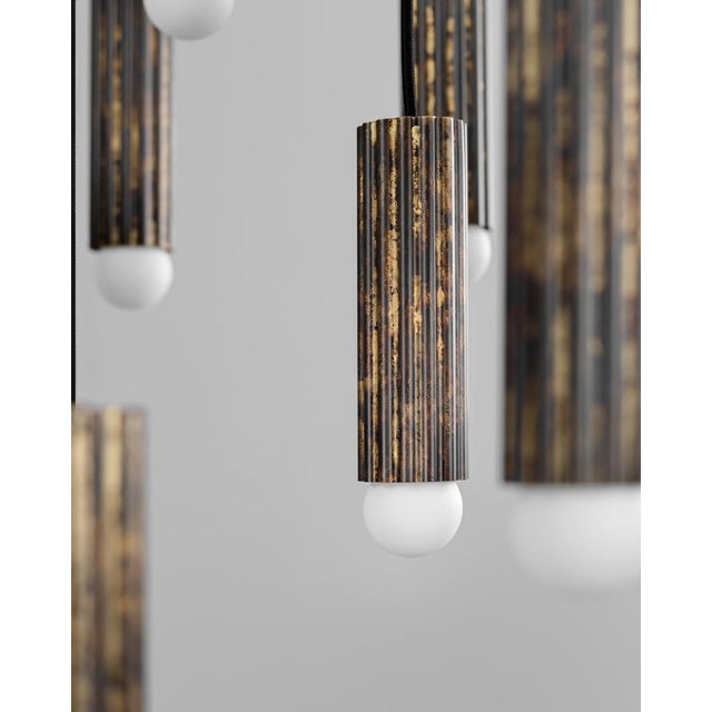 Vesta cluster 32 chandelier by schwung dimensions: ø 90 x h 15,35 cm materials: triplex opax transparent glass, lacquered...