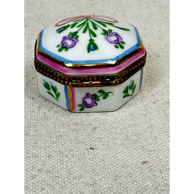Vintage Octagonal Limoges Box For Sale - Image 9 of 9