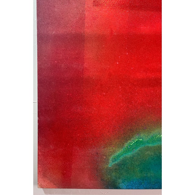 Red Monumental Red Abstract Painting, Acrylic on Canvas, Signed, 1969 For Sale - Image 8 of 10