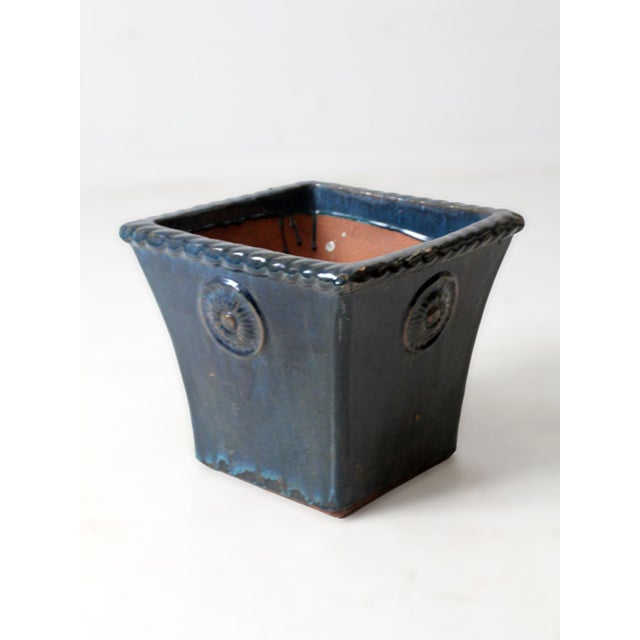 Mid 20th Century Vintage Art Deco Blue Planter For Sale - Image 5 of 13