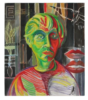 Seymour Tubis Fauvist Self Portrait of the Artist, Oil on Canvas Painting