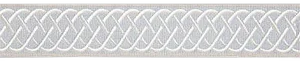 Sample, Scalamandre Helix Embroidered Tape, Mineral Fabric