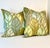Hollywood Regency Vintage Coastal Chic Silk-Rayon Tobacco Leaf Feather Down Filled Pillows - A Pair For Sale - Image 3 of 6