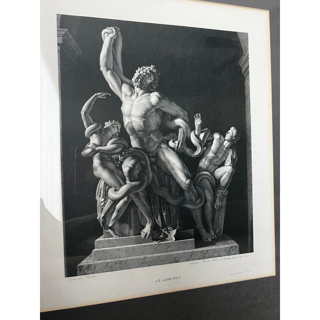 “Le Laocoön” Classical Figural Print in Rustic Wood Frame, 32 × 25.5 Inches For Sale - Image 4 of 9