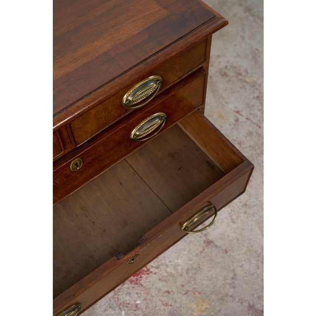 Brown Early 18th Century Georgian Two Over Three Mahogany Chest of Drawers/Bedside For Sale - Image 8 of 10