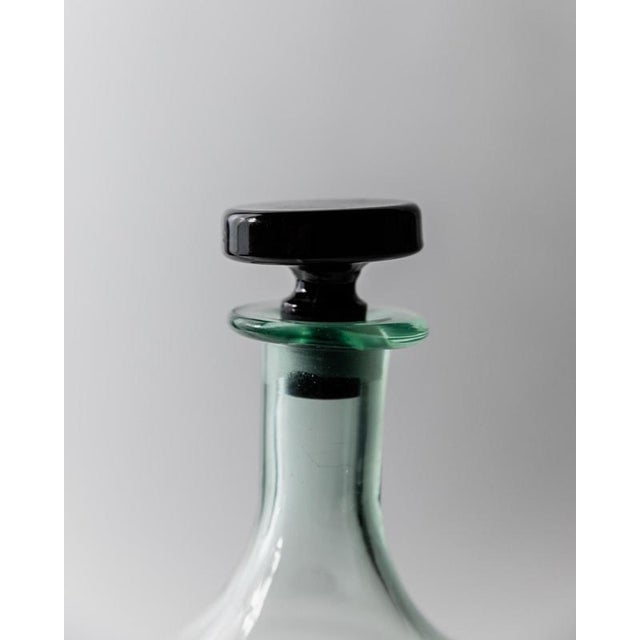 Black Vintage Murano Glass Decanter with Stopper, 1960s For Sale - Image 8 of 11