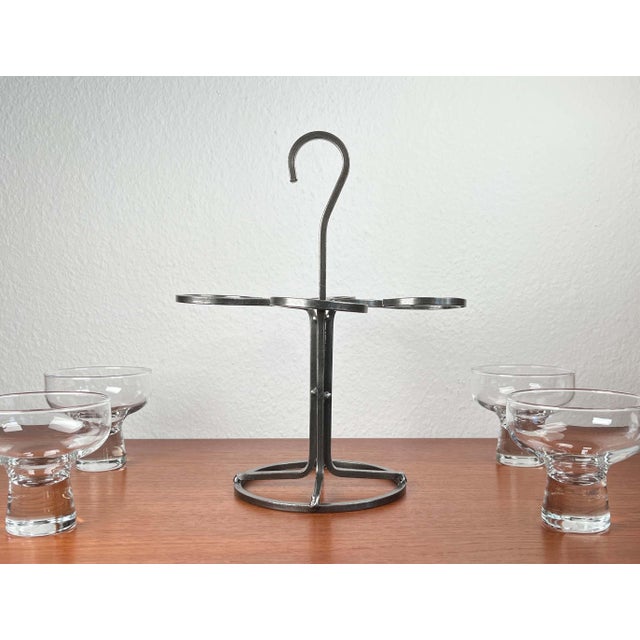 Vintage Danish Candleholder in Wrought Iron and Glass, 1970s For Sale - Image 10 of 12