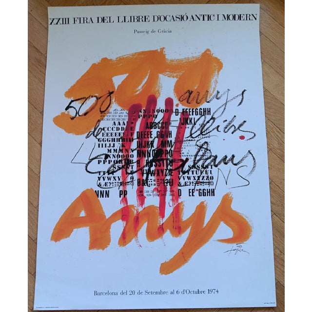 Original Exhibition Poster for Occasio Book Fair after Antoni Tapies, 1974 For Sale - Image 9 of 10