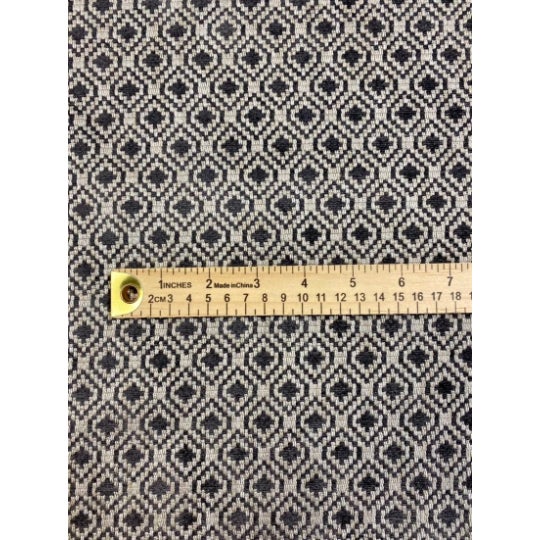 Mid-Century Modern Pindler Clovis Charcoal Grey Woven Geometric Chenille Upholstery Fabric For Sale - Image 3 of 4