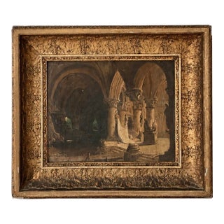 Charles Marie Bouton. Circa 1824. “Salle Souterraine” - Publicly Documented on Wikimedia Commons For Sale